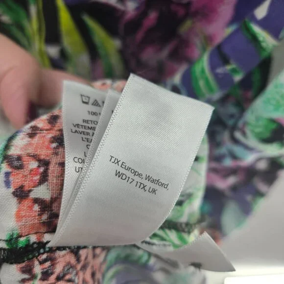 C&C California Floral Tropical 100% Linen Sheath Sleeveless Mini Dress - Picture 13 of 13